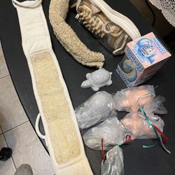 Total Of 6 Special Soaps Bar, Brunch And Stuffs For Back Scrub 