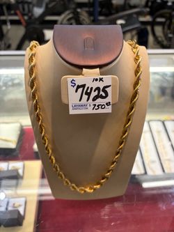 10K Gold Rope Chain Necklace