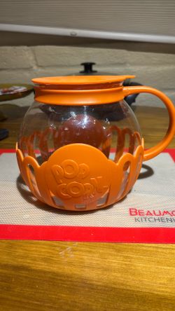 Ecolution Micro Pop Popcorn Popper 3qt Safe glass Orange.