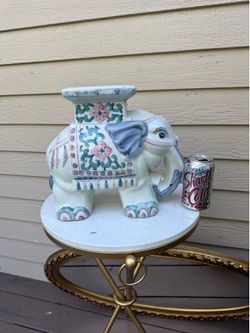 Antique elephant plant stand
