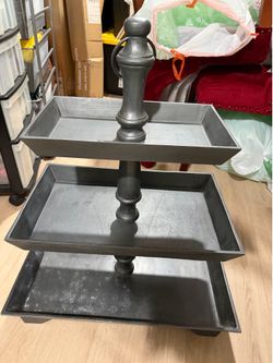 Restoration Hardware rectangle 3 tier tray