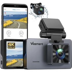 Dash Cam Front and Rear, 4K/2.5K Front 1080P Rear Dashcam, Dash Cameras for Cars, 3'' IPS Display Car Camera with Built-in WiFi GPS, WDR, Night Vision