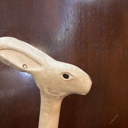 Wooden hand carved Rabbit cane