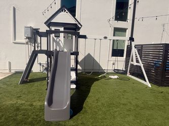 Modern wood playground