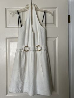 David Meister White Halter Dress-  Sze 4