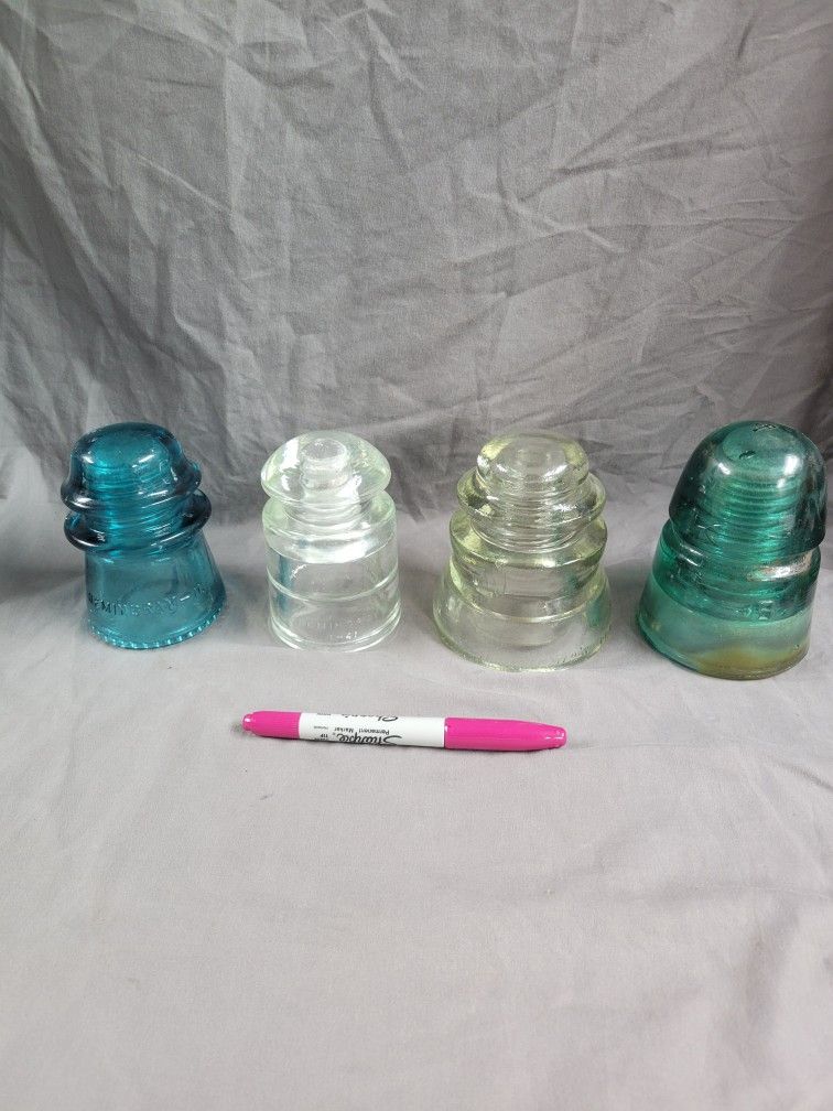Vintage Glass Insulators, Hemmingray, Armstrong, Brookfield