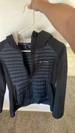 Reebok Black Hybrid Puffer Jacket with Hood
