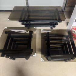 Glass Coffee Table and Side Tables 