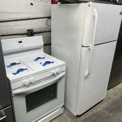 WHITE REFRIGERATOR & STOVE