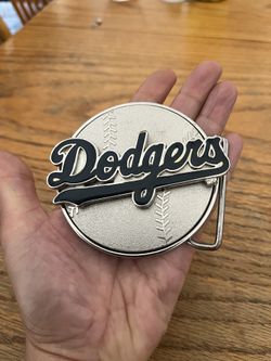 Men’s MLB LOS ANGELES Dodgers Baseball Silver Metal Belt Buckle Spinner Turntable