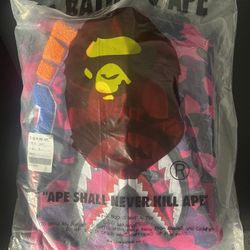 PURPLE BAPE HOODIE SIZE L