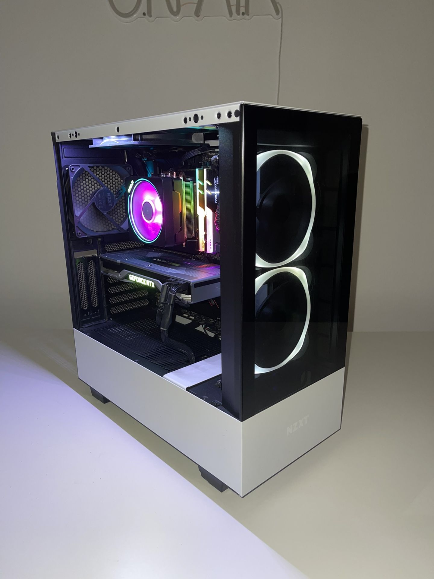 Custom Built PC and Dual Curved Monitor Setup