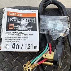 Everbilt- 4ft 4 prong 40 amp range cord