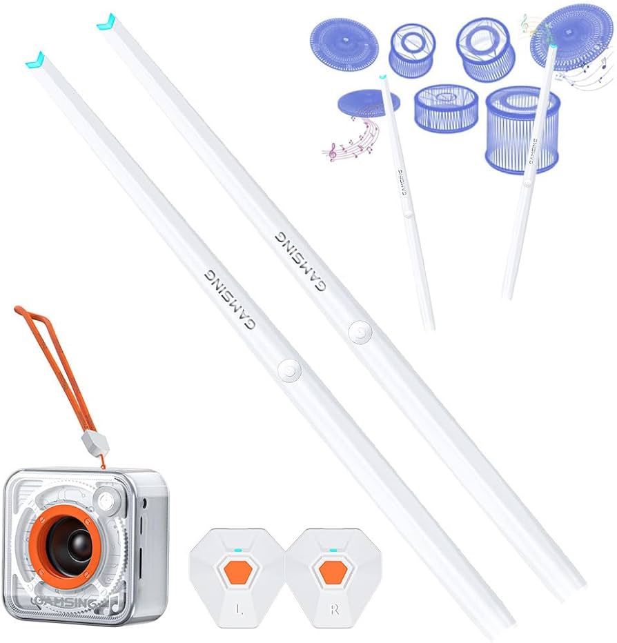 Electronic Drum Set Portable - Quiet Electric Drum Practice Set Air Drumsticks With 3.5mm Input, Pocketdrum Drumming App Lessons Games, Lanyard - with