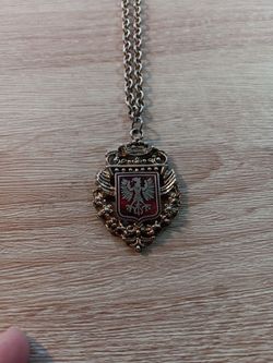 Heraldic Eagle Crest Pendant Necklace