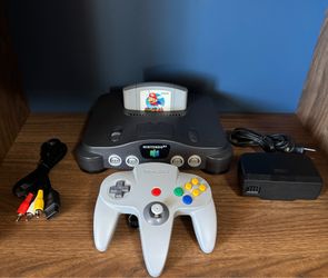 Nintendo 64 N64 Console System Bundle W/ Controller Cables Game Tested