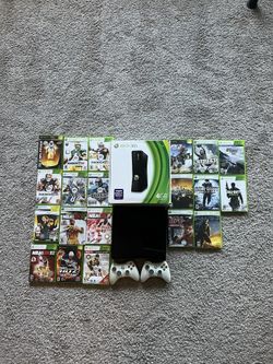 Xbox 360 W/ 2 Controllers & Games