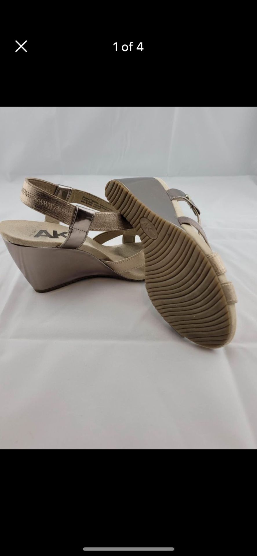 Anne Klein Tamryn Sport Open Toe Canvas Wedge Sandal