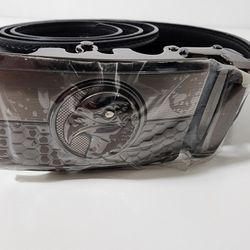 Black Leather Ratchet Dress Belt-American Eagle 50" inch
