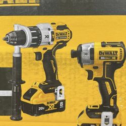Brand New Dewalt 20v Xr Brushless 3-Speed Hammer Drill Power Detect And Impact Driver Combo Set Sealed Box 