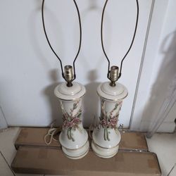 Vintage  Two Porcelain Lamps.Perfect Condition !