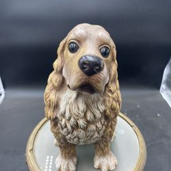 Vintage Homco Large 12" Honey Brown Cocker Spaniel Figurine Statue - 1993 VG