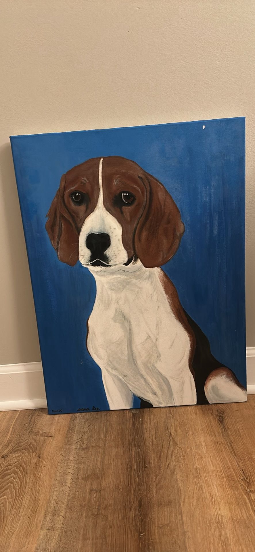 Beagle Canvas Painted Portrait(hand Painted)