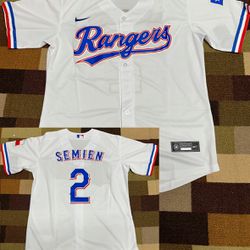 Marcus Semien Texas Rangers White Blue Baseball Jersey