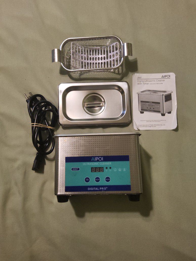 AIPOI DIGITAL PRO ULTRASONIC CLEANER WITH TIMER  & INSTRUCTIONS ! SEE PHOTO'S 