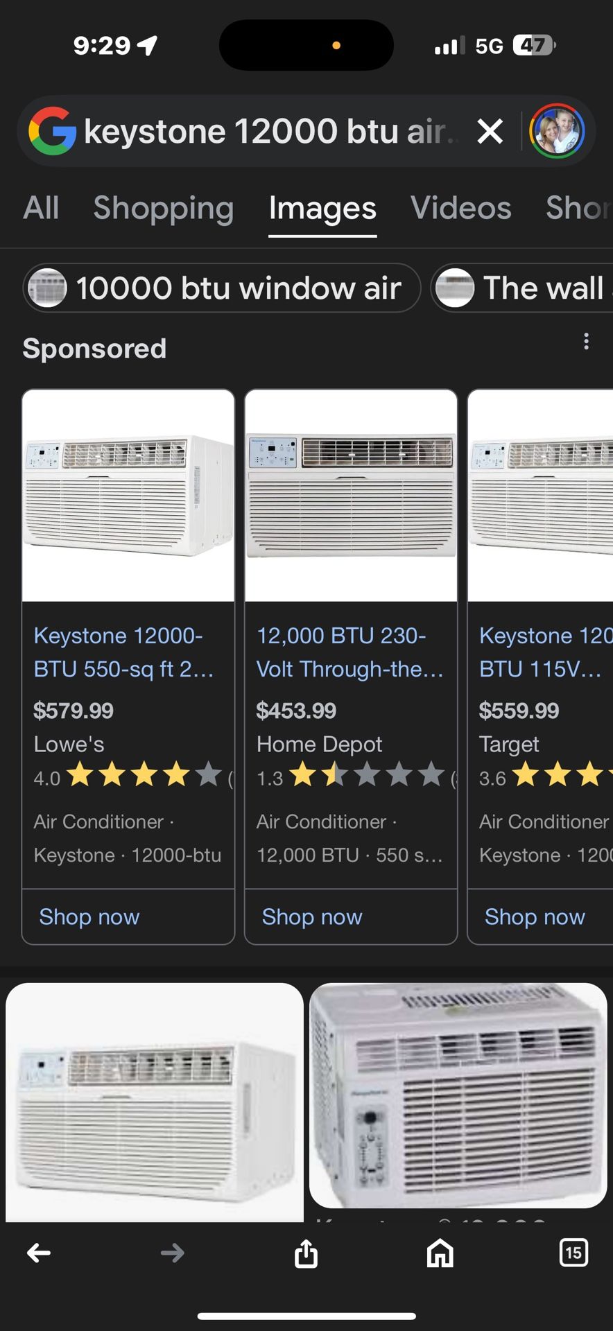 Keystone 12,000 Bcu Window AC Unit With Heat And Humidifier