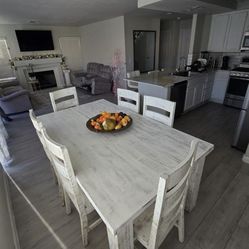 Farm House Dining Table 6 Chairs