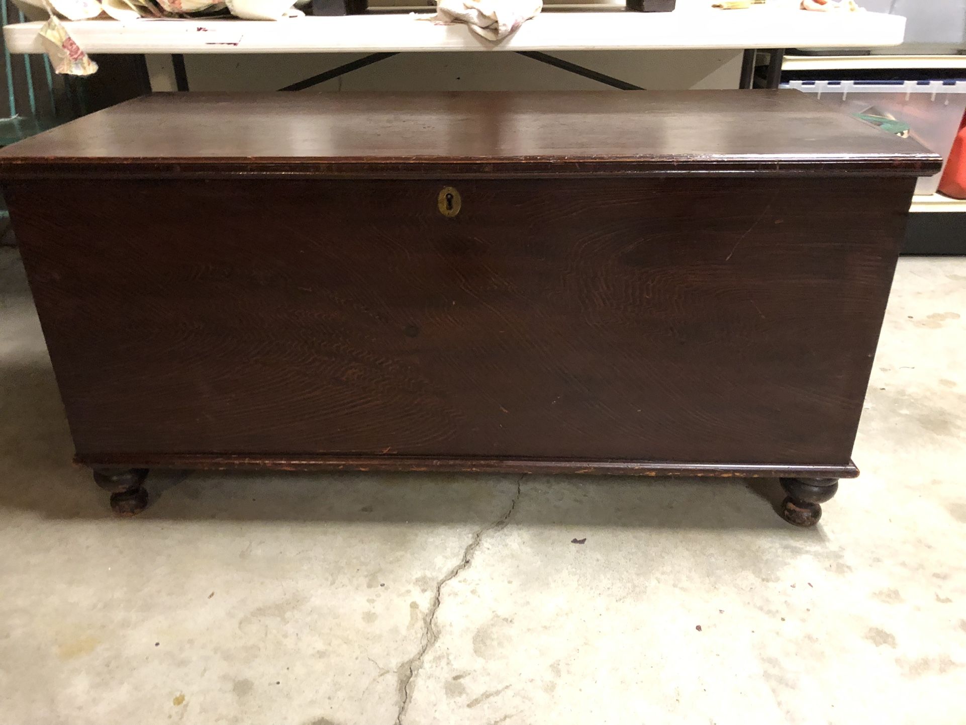 Antique Grain Painted Blanket Chest