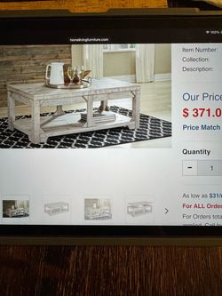 Whitewash Farmhouse Wood Coffee Table