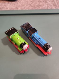 Thomas & Friends 1987 #6 PERCY, 1989 EDWARD #2 Trains ERTL 1980s Lot Old Iron Vintage Diecast Railroad Engines Shining Time Station