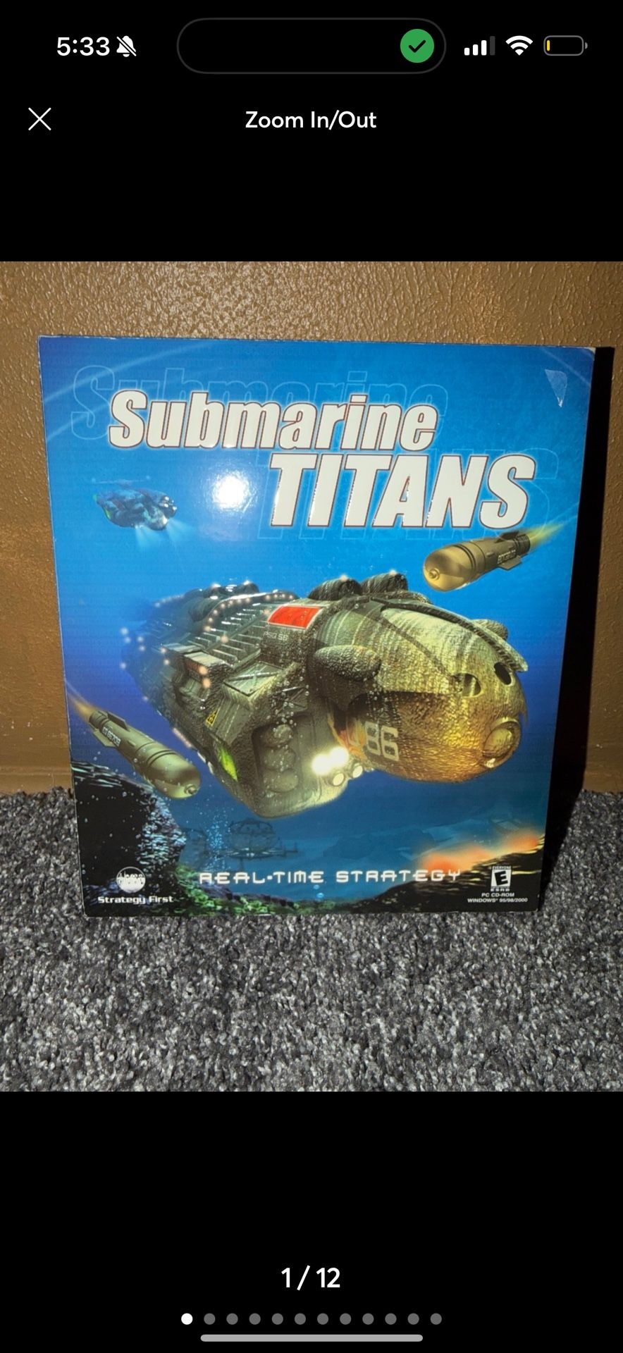 Submarine Titans PC Video Game 2000 Rated E For Everyone Used Pre Owned Vintage.