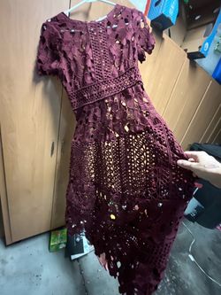 Erin Fetherston Lace Dress Size 4 Aubergine