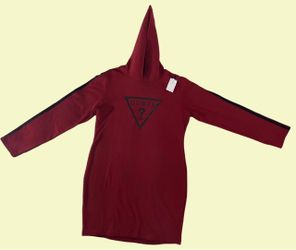 GUESS Red Hooded Fitted Dress/Bodysuit Women's Large