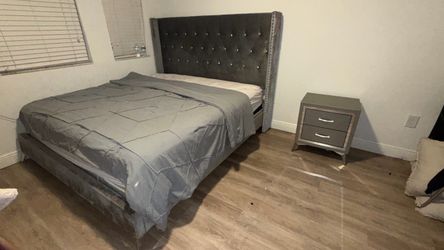 King Bed + Mattress + nightstand