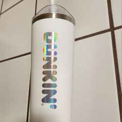New White Dunkin Stainless Steel 20 Oz Tumbler 
