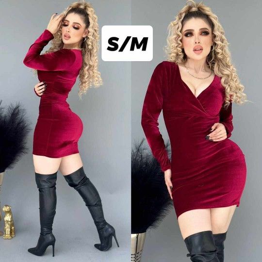 New Women's Velvet Dress Size S/M