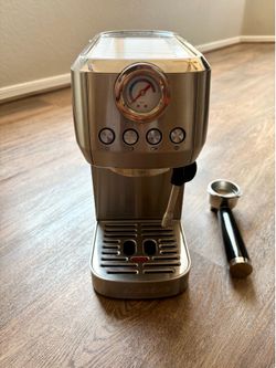 CASABREWS 3700 Gense Espresso Machine 20 Bar, Stainless Steel Espresso Maker With Steam Milk Frother, Coffee Machine Cappuccino Latte Machine With 43.