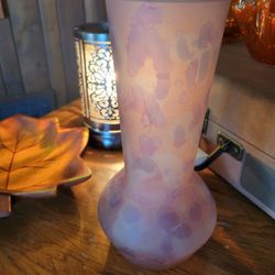 1950s Ilanit Hand Painted Watercolor Glass Vase Hand Blown in Olamtov, Jerusalem