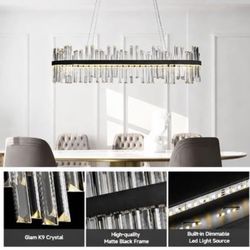 Black Crystal Chandelier: 39.3" Linear