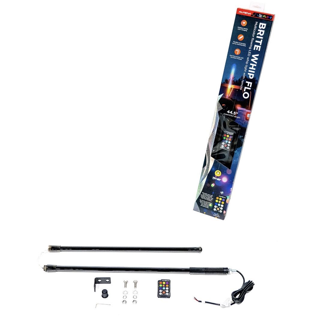 Alpena Brite Whip Multicolor Flowing LED Whip Light W/ Remote, 78236, Universal NEW Alpena BriteWhip LED Automotive Whip or Pole Light, Multicolour,