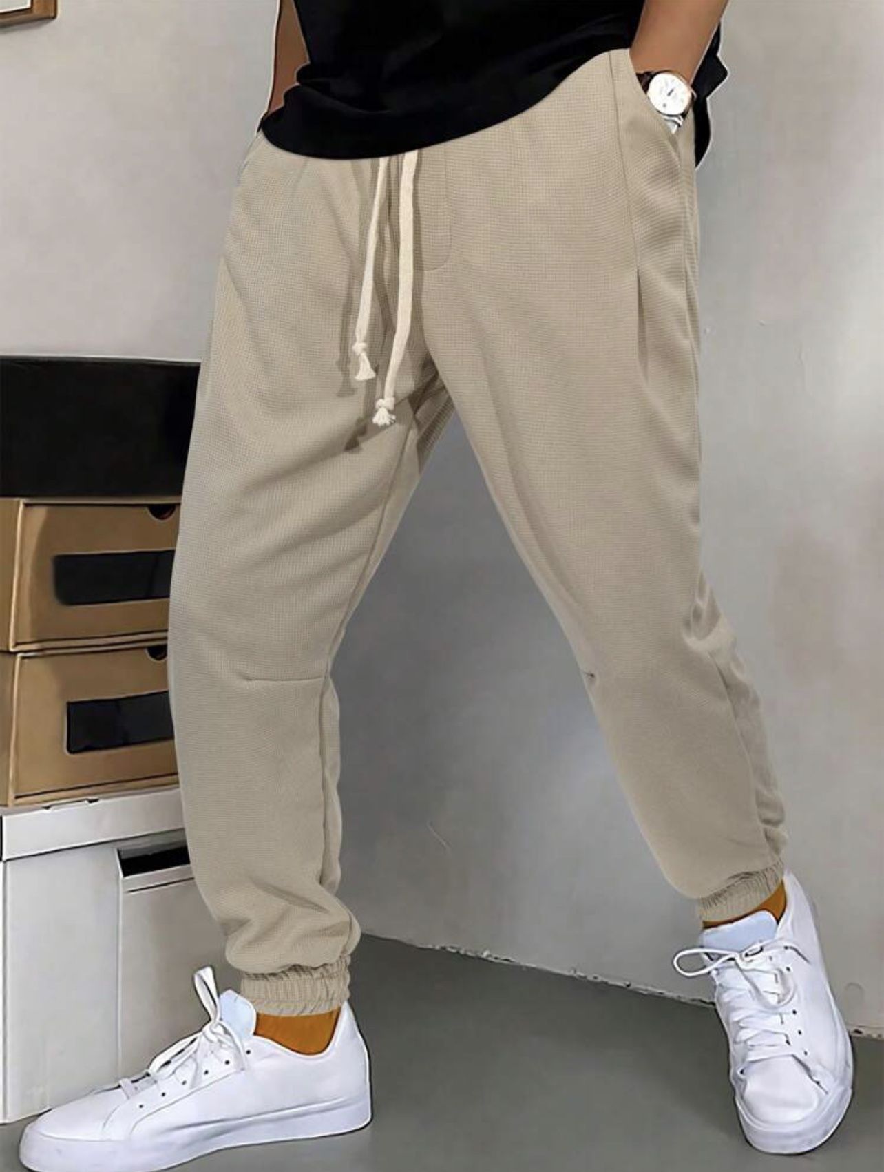 Mens Cotton Training Slim Fit Cargo Joggers Sports Stretch Tech Chino Pants *NEW*