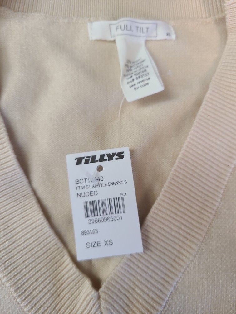 Sweater Vest **NEW** Nude Argyle XS