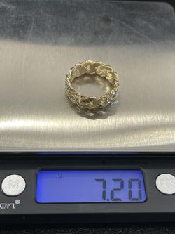 10k Gold Diamond Cut Cuban Ring
