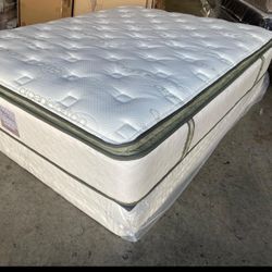 Full Size Organic Hybrid Gel PillowTop Matresandboxspring 