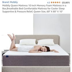 Queen Size Foam Mattress And Bed Frame 