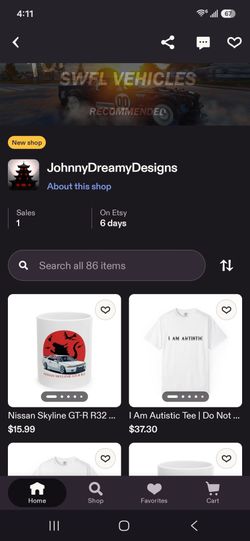 Etsy Shop - Merchandise Sale